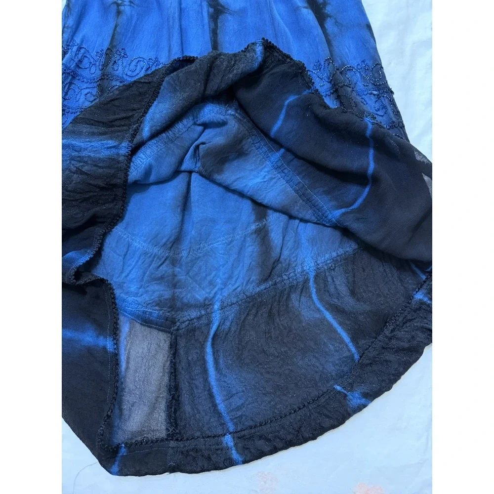 Fashion Terminal Dress Halter Smocked Boho Fairy Festival Embroidered Beachy SM - Picture 8 of 16